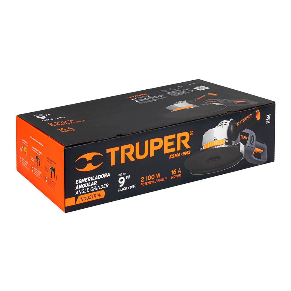 Esmeriladora angular 9", 2100w. Marca Truper. - Imagen 3