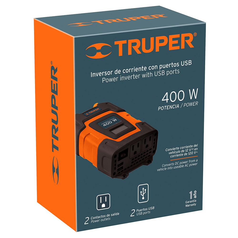 Inversor De Corriente 400w, Marca Truper. - Imagen 3