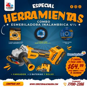 Combo Mini Esmeriladora Inalambrica 4-1/2